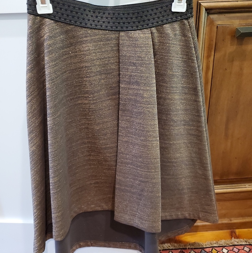 HD in Paris Hi-Low Brown Mettalic Skirt